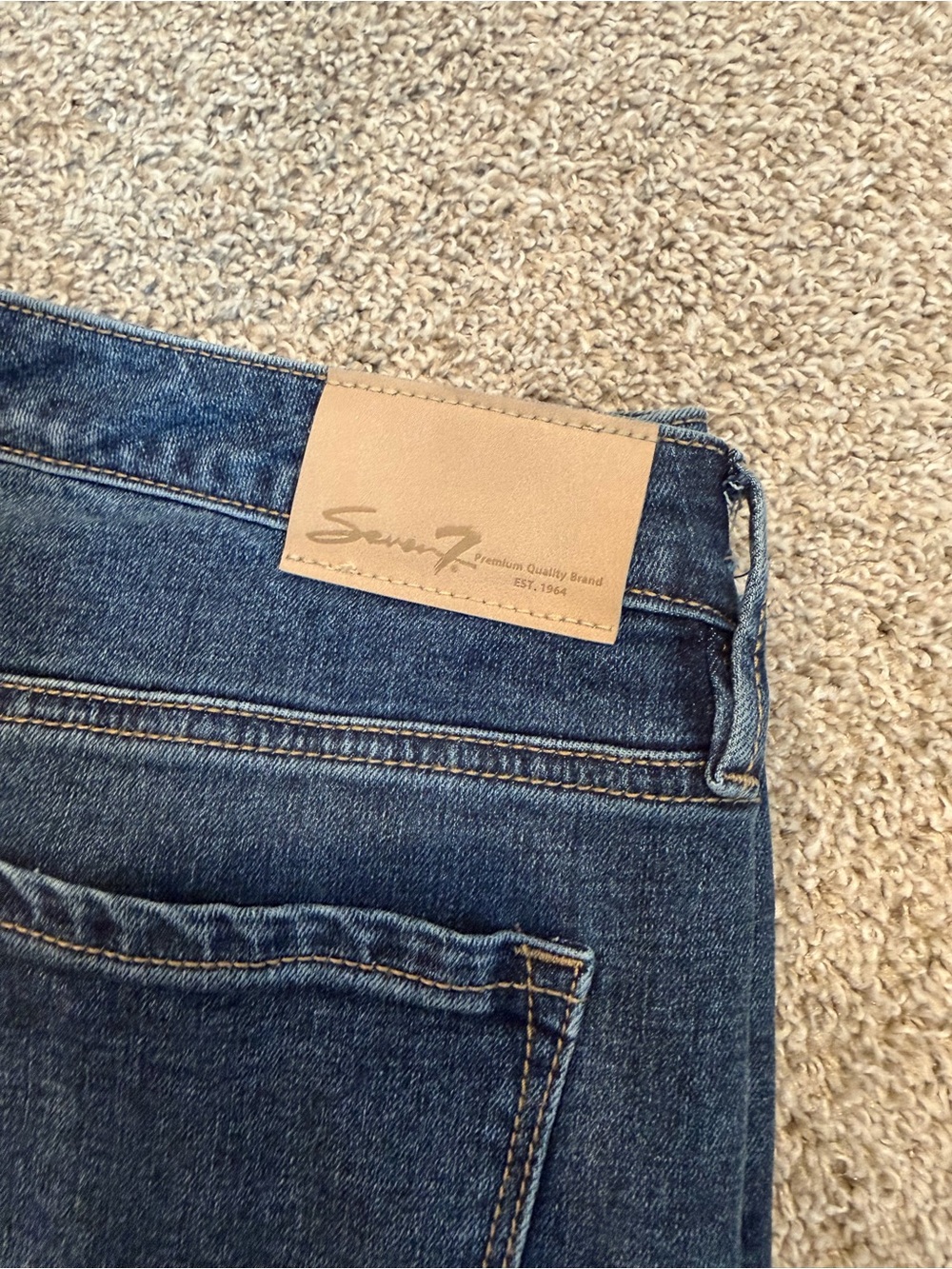 7 For All Mankind High-Rise Dark Blue Denim Jeans
